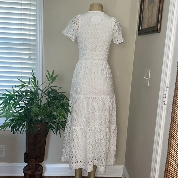 ANTHROPOLOGIE The Somerset Collection Eyelet Edition Maxi Dress White Size XXS - Picture 12 of 15